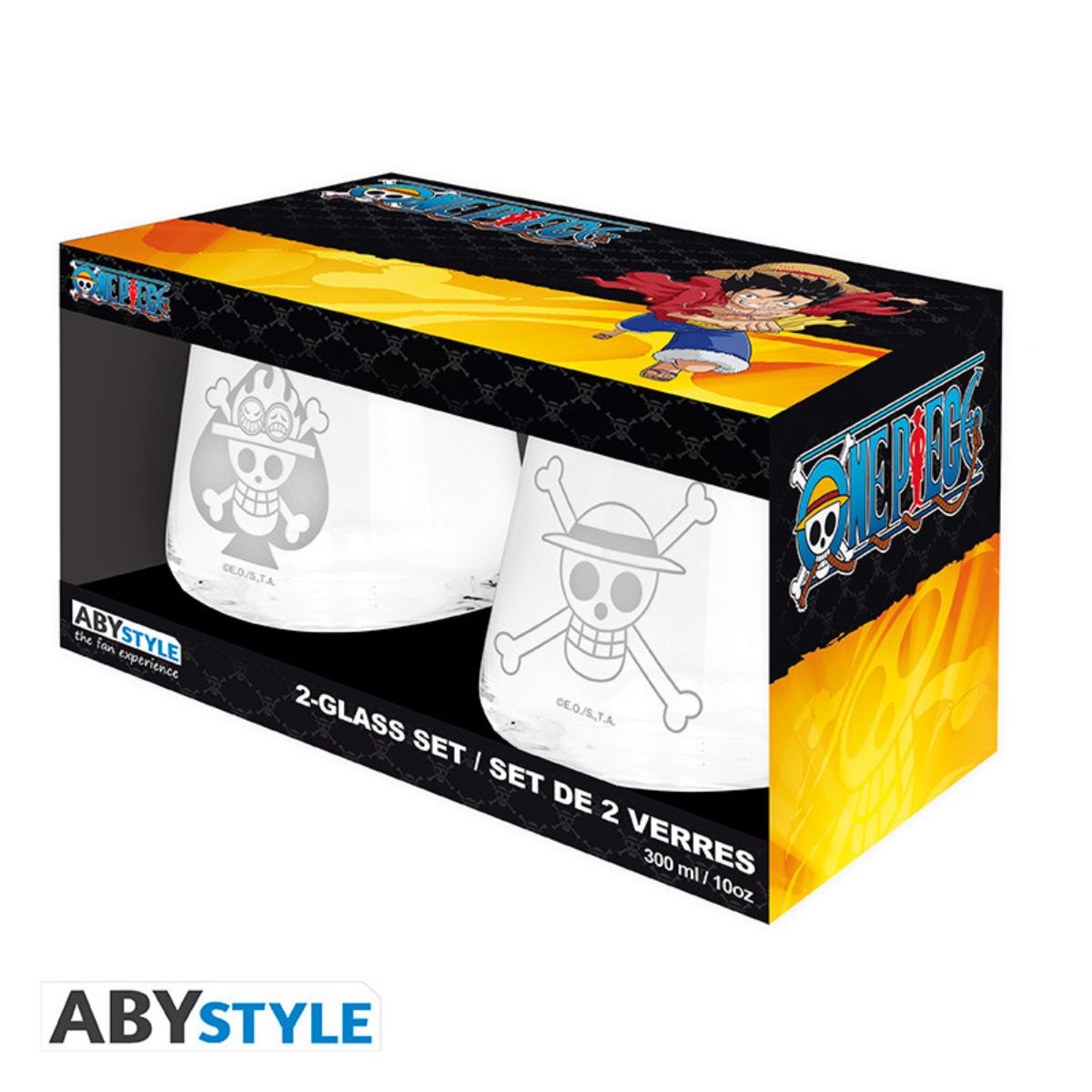 One Piece 2 Glass Set Luffy & Ace Europe