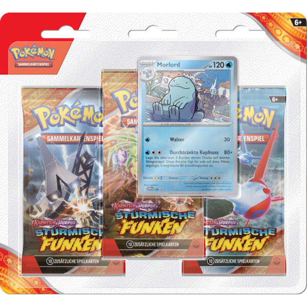 Pokémon - Karmesin & Purpur Stürmische Funken 3-Pack Blister Morlord - DE