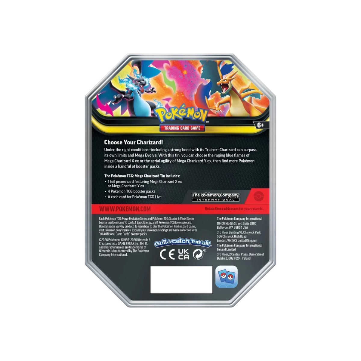 Pokémon Mega Charizard X Tin 126 Englisch