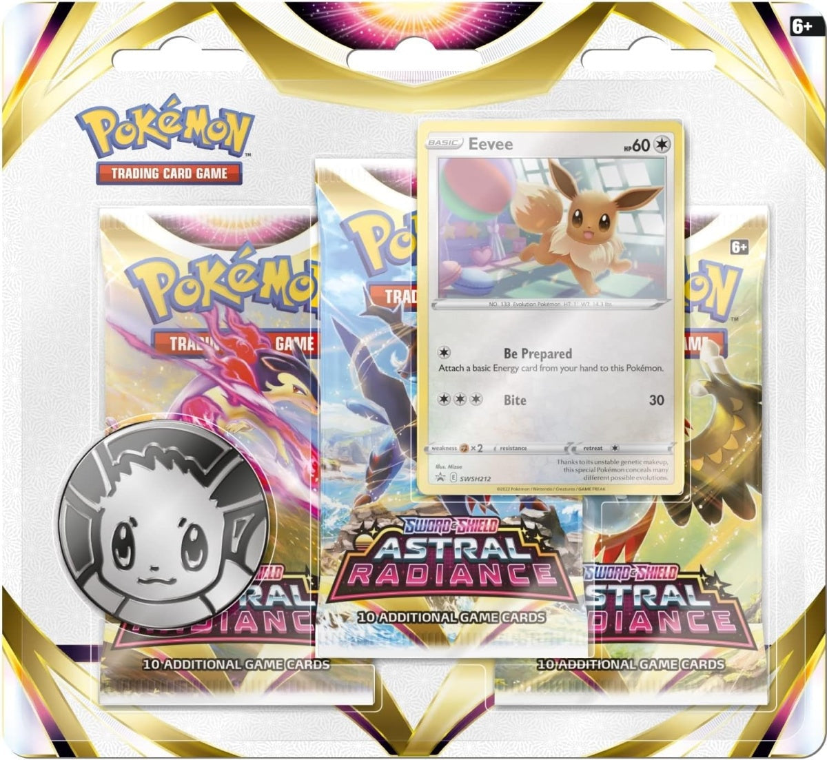 Pokémon Sword and Shield Astral Radiance - 3-Pack Blister - Eevee Englisch