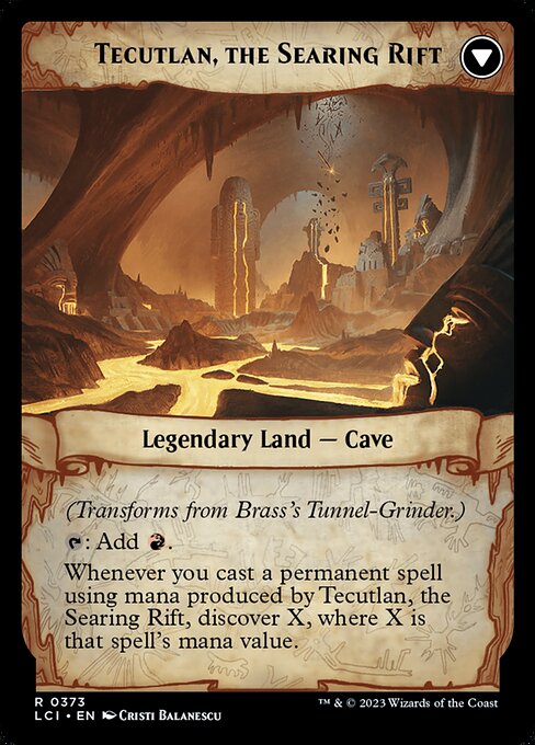 Brass's Tunnel-Grinder // Tecutlan, the Searing Rift - Back Face