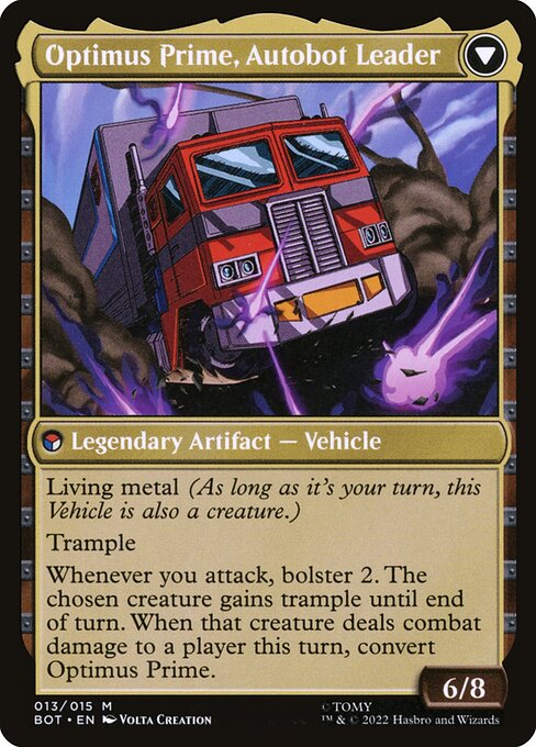 Optimus Prime, Hero // Optimus Prime, Autobot Leader - Back Face