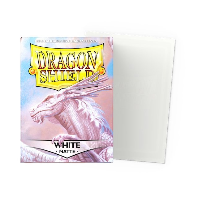Dragon Shield Standard Size Matte Sleeves - White (100 Sleeves)