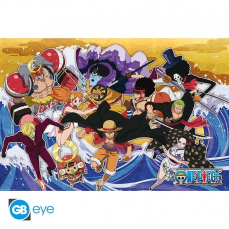 ONE PIECE - Framed Poster Maxi 91.5x61 - The crew versus Kaido