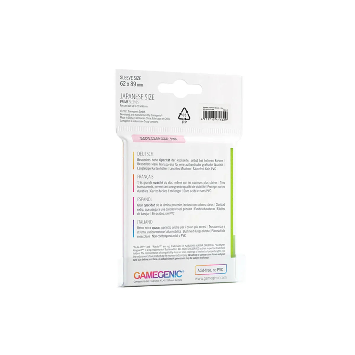 Gamegenic PRIME Japanese Sized Sleeves Limettengrün