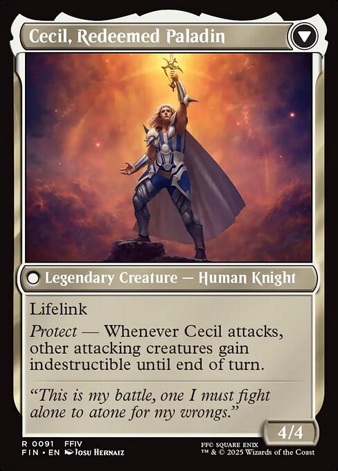 Cecil, Dark Knight // Cecil, Redeemed Paladin - Back Face