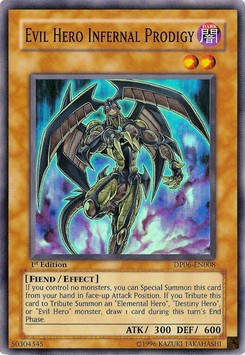Böser HELD Infernal Prodigy DP06-008 Super Rare Excellent Deutsch 1. Auflage