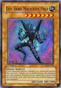 Böser Held Malicious Edge (V.1) GLAS-003 Super Rare Good Deutsch 1. Auflage
