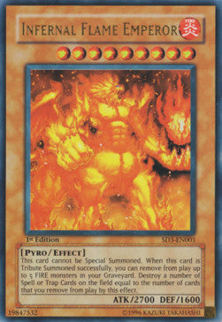Infernal Flame Emperor SD3-001 Ultra Rare Light Played Englisch 1. Auflage