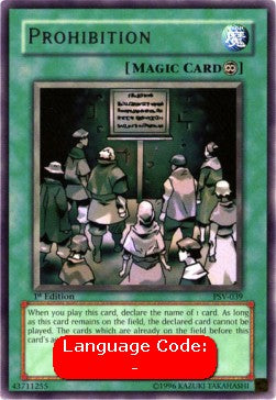 Prohibition PSV-039 Rare Good Englisch