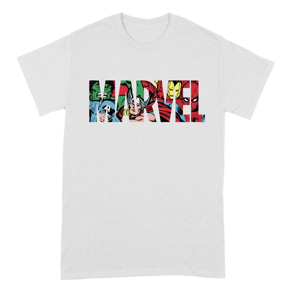 Marvel T-Shirt Marvel Logo Characters - S