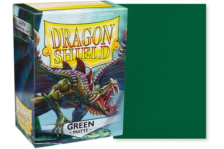 Dragon Shield Standard Size Matte Sleeves - Green (100 Sleeves)