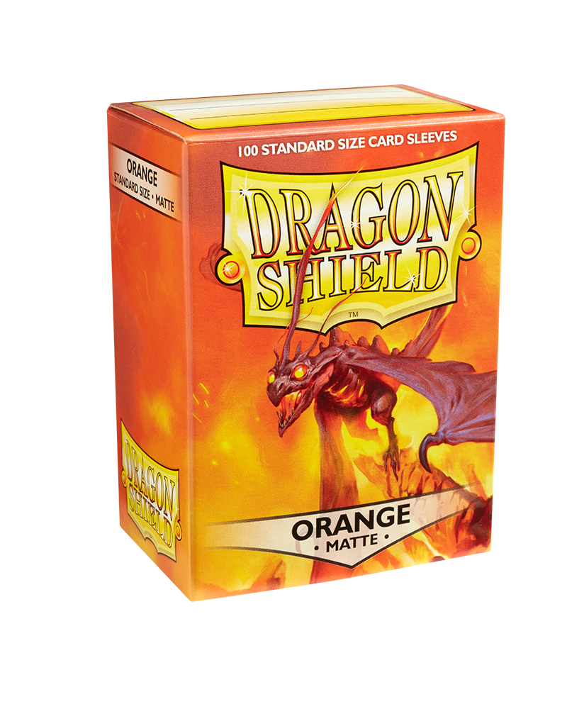 Dragon Shield Standard Size Matte Sleeves - Orange (100 Sleeves)