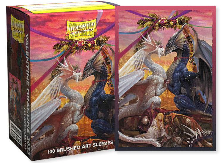 Dragon Shield Standard Size Brushed Art Sleeves - Valentine Dragons 2023 (100 Sleeves)