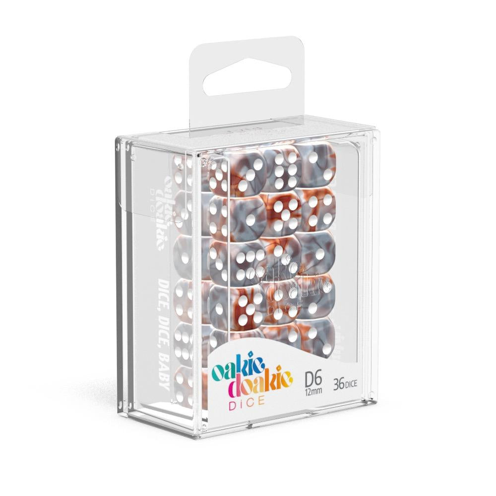 Oakie Doakie Dice W6 Würfel 12 mm Gemidice - Silver-Rust (36)