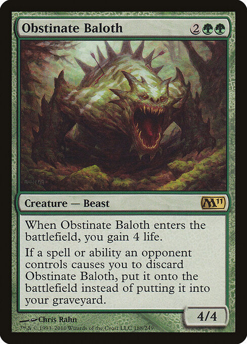Obstinate Baloth M11-188 Rare Good Englisch