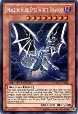 Niederträchtiger blauäugiger weißer Drache YMP1-002 Secret Rare Good Deutsch