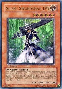 Schweigsamer Schwertkämpfer LV5 (V.2) FET-008 Ultimate Rare Light Played Deutsch