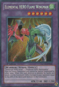 Elementar-HELD Flammenflügelmann LCGX-DE045 Secret Rare Good Deutsch