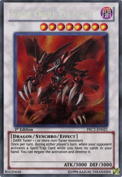 Ogerdrache der Leere PRC1-021 Secret Rare Played Deutsch 1. Auflage