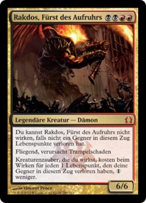Rakdos, Fürst des Aufruhrs RTR-187 Mythic Excellent Deutsch