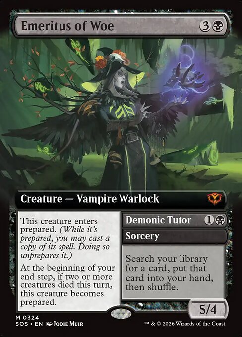Emeritus of Woe // Demonic Tutor - Back Face