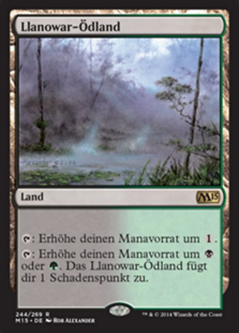 Llanowar-Ödland M15-244 Rare Excellent Deutsch