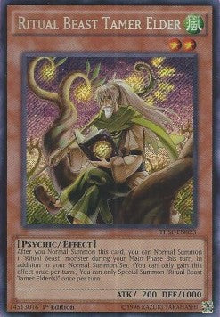 Geistungeheuer-Zähmer Ältester THSF-DE023 Secret Rare Light Played Deutsch 1. Auflage