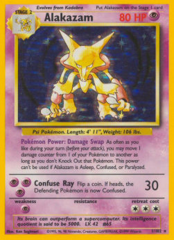 Alakazam BS-1 Holo Rare Played Englisch