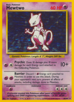Mewtwo BS-10 Holo Rare Played Englisch