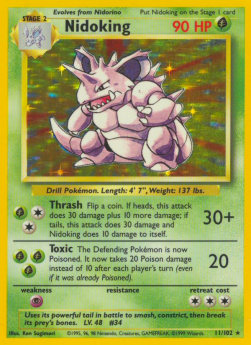 Nidoking BS-11 Holo Rare Light Played Deutsch