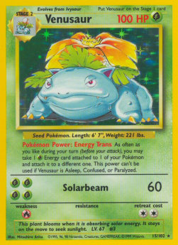 Venusaur BS-15 Holo Rare Light Played Englisch