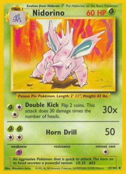 Nidorino BS-37 Uncommon Light Played Deutsch