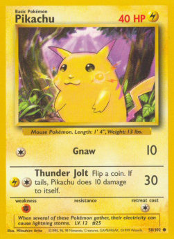 Pikachu BS-58 Common Light Played Englisch
