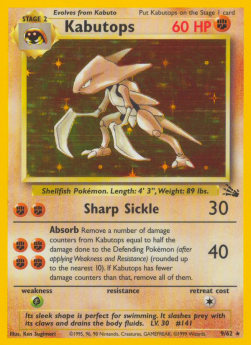 Kabutops FO-9 Holo Rare Poor Deutsch 1. Auflage