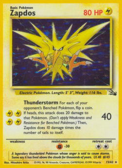Zapdos FO-15 Holo Rare Played Deutsch