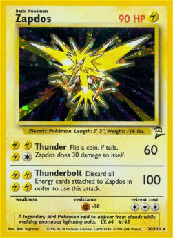 Zapdos B2-20 Holo Rare Poor Englisch