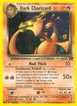 Dunkles Glurak TR-4 Holo Rare Played Deutsch