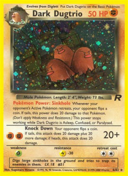 Dark Dugtrio TR-6 Holo Rare Poor Englisch