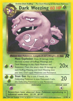 Dark Weezing TR-31 Rare Excellent Englisch