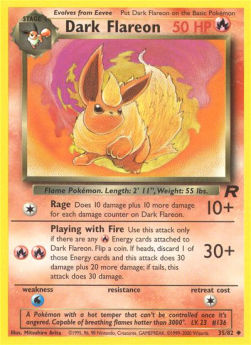 Dark Flareon TR-35 Uncommon Good Englisch