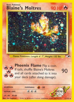 Blaine's Moltres GH-1 Holo Rare Played Englisch