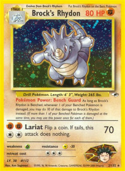 Brock's Rhydon GH-2 Holo Rare Poor Englisch