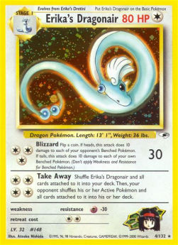 Erika's Dragonair GH-4 Holo Rare Poor Englisch