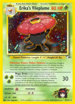 Erika's Vileplume GH-5 Holo Rare Light Played Englisch