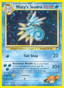 Misty's Seadra GH-9 Holo Rare Poor Englisch