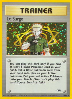 Lt. Surge GH-17 Holo Rare Poor Englisch