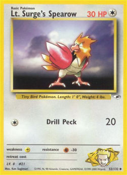 Lt. Surge's Spearow GH-52 Uncommon Excellent Englisch