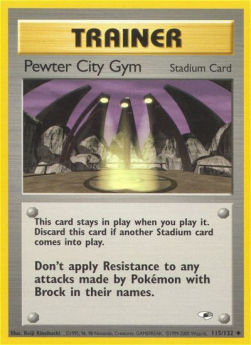 Pewter City Gym GH-115 Uncommon Light Played Englisch