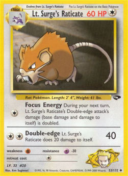 Lt. Surge's Raticate GC-53 Uncommon Light Played Englisch